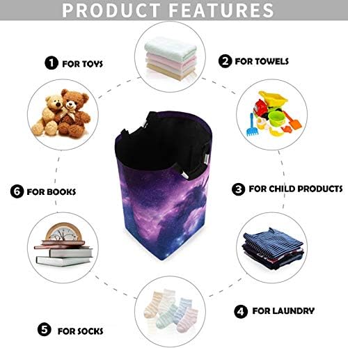 Visesunny Unicorn Galaxy Laundry Hamper Basket