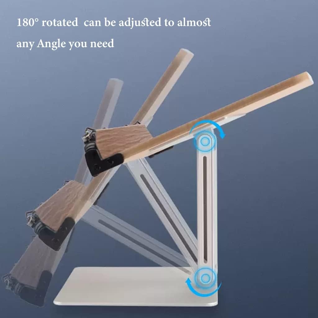 Adjustable Book Stand for Reading Hands-Free Cookbook Holder with Paper Clip