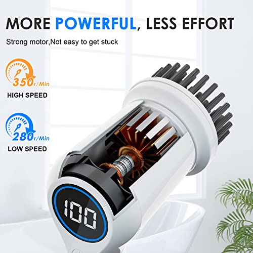 WWOAA Electric Spin Scrubber with Digital Display and 4 Replaceable Heads