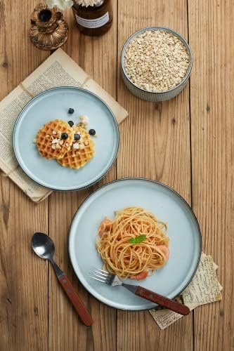 Famiware Smoky Blue Dinnerware Set for 6 18-Piece Stoneware