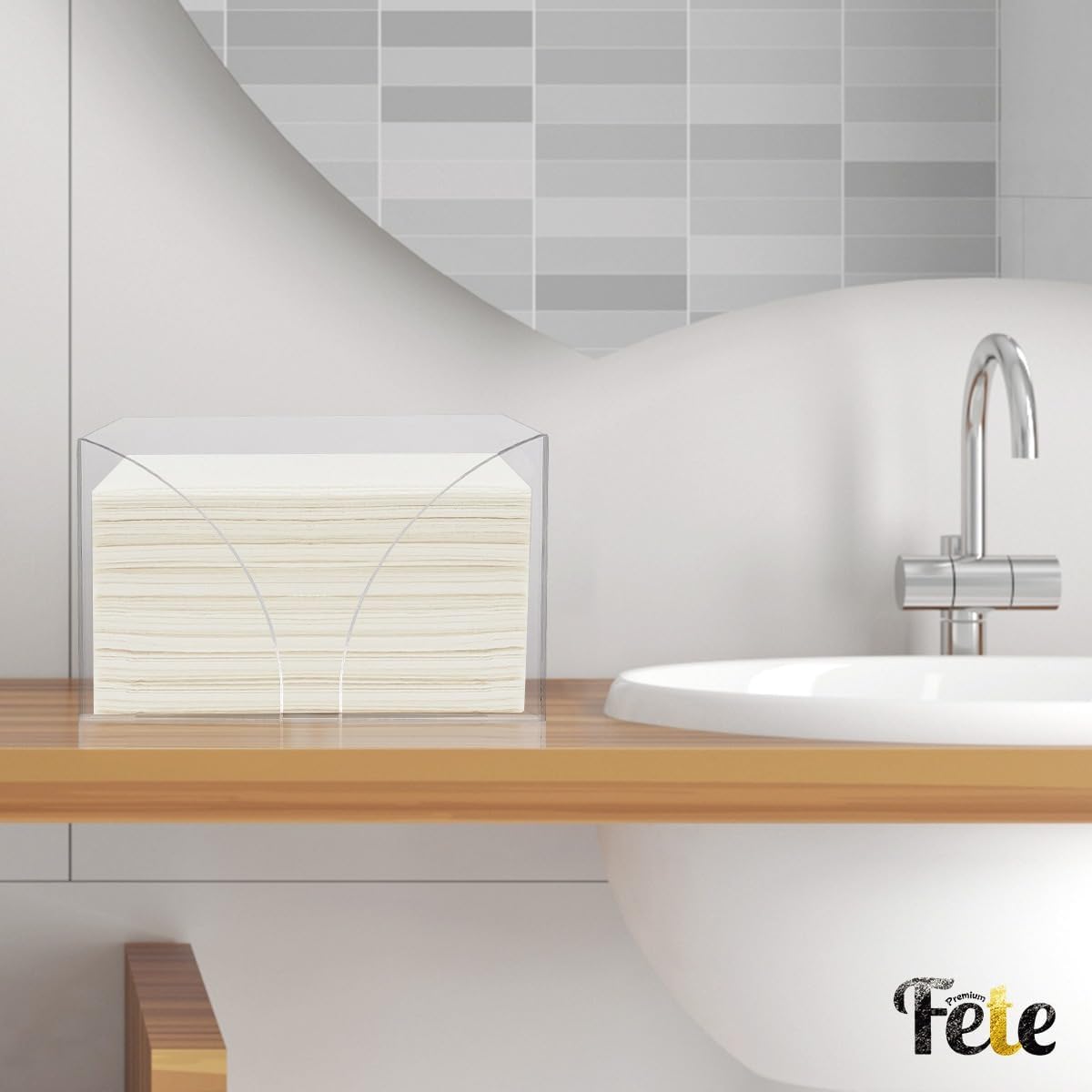 Fete Clear Acrylic Paper Towel Dispenser for Countertop