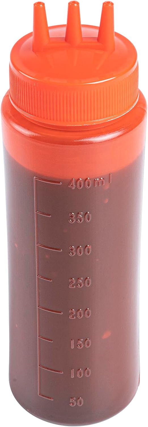 16 Ounce Condiment Squeeze Bottles with Triple Dispersion Tips 1