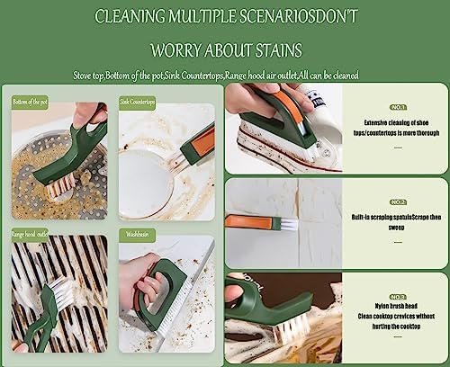 FPVPRO Kitchen Scrub Brush Set with 4 Heads and Storage Box