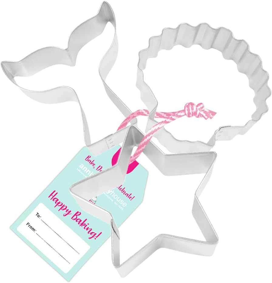 Mermaid Dreams Cookie Cutter Set 3 Piece Tin-Plated Steel Silver