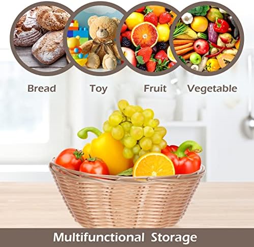 20 Pcs Plastic Woven Round Baskets 7 Inch Food Storage Serving Containers