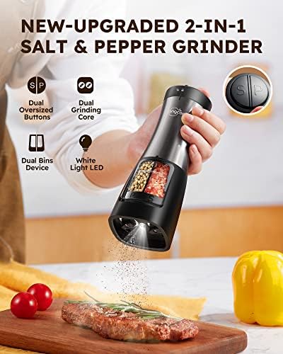 SANGCON 2 in 1 Electric Salt Pepper Mill Set