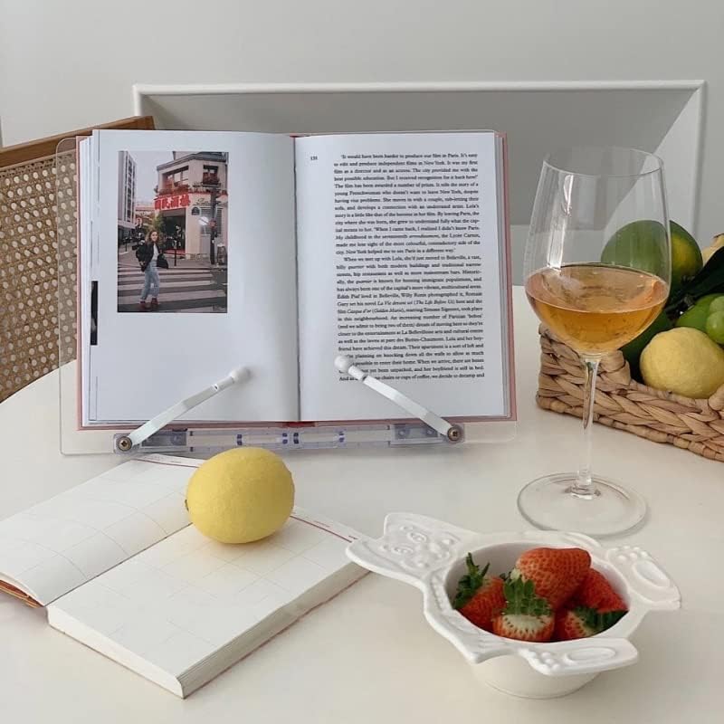 Portable Book Stand with Tablet Holder for Recipes Textbooks and Magazines