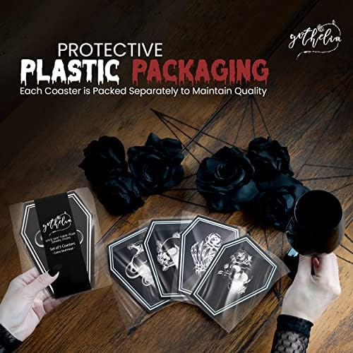 Gothelia Redemption-Mix 5 Pcs Coffin Shaped Coasters