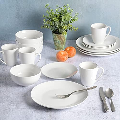 Gibson Home Zen Buffet Dinnerware Set 16pcs White Coupe