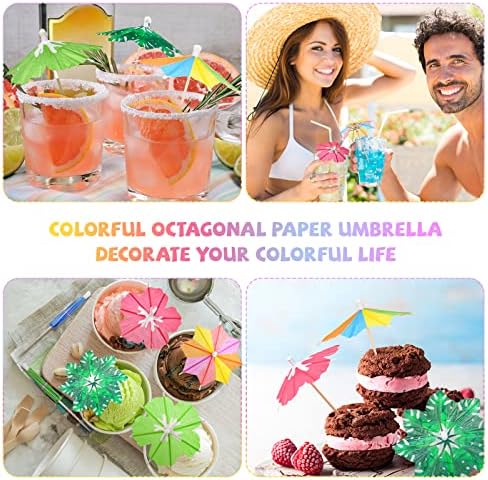 150pcs Tropical Cocktail Umbrellas with Wood Sticks