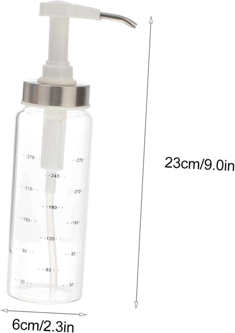 KICHOUSE 300ml Glass Condiment Squeeze Bottle