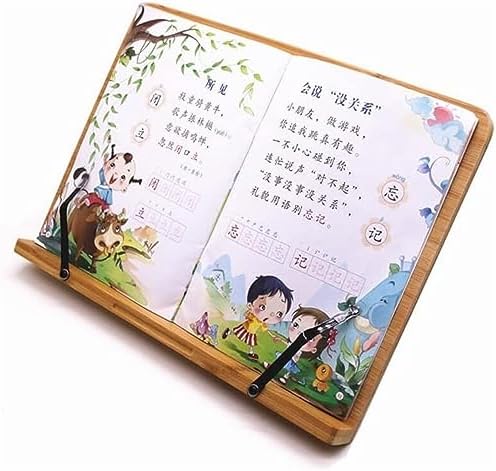 Adjustable Bamboo Book Stand with Foldable Design 1