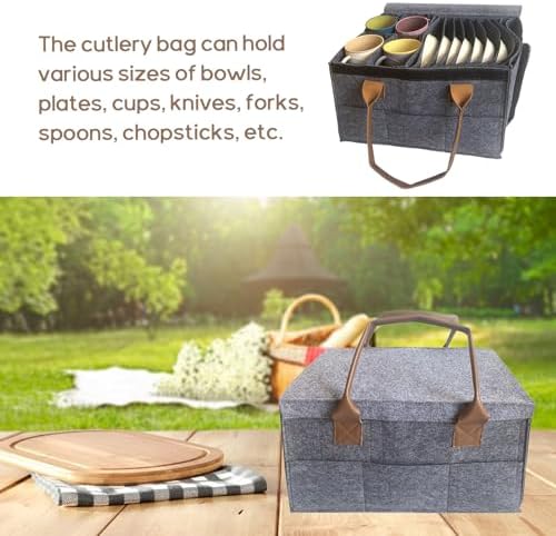 Qivine Foldable Dinner Plate Storage Box with Lids