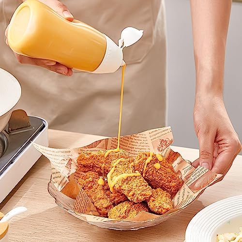ORIJOYNA 18 oz Condiment Squeeze Bottles 3-Pack