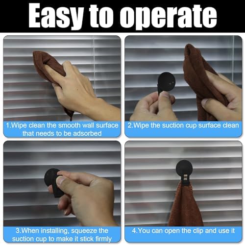 6PCS Suction Cup Shower Curtain Clips Holder for Bathroom Kitchen Refrigerator