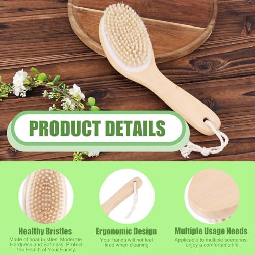 Gosknor Vegetable Brush Wooden Potato Scrubber for Kitchen Cleaning
