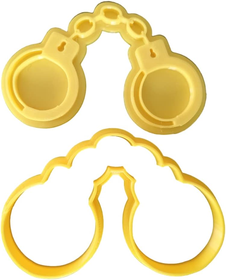10cm Police Handcuffs Cookie Cutter with Embosser 1
