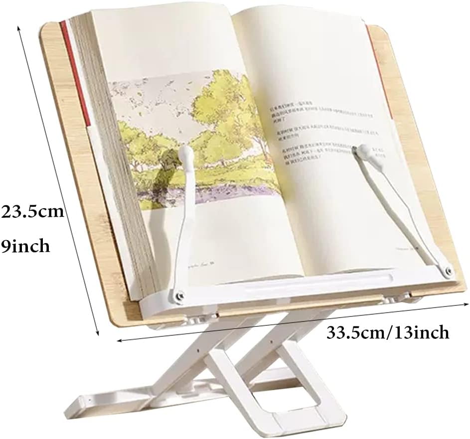 Adjustable Height Wooden Floor Stand for Books Laptops
