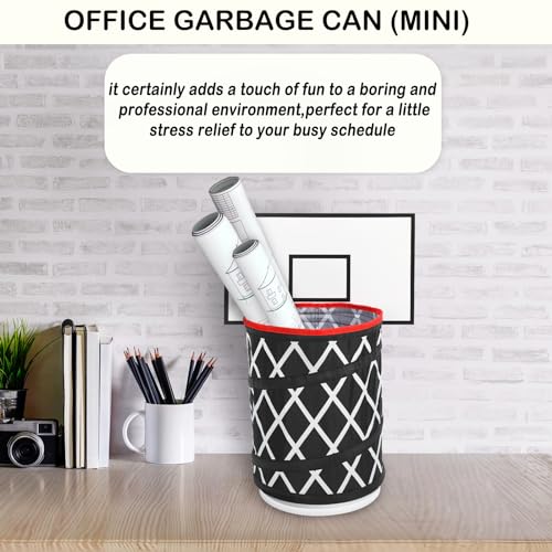 LXURY Basketball Hoop Trash Can - Collapsible Wastebasket for Home Office Gym