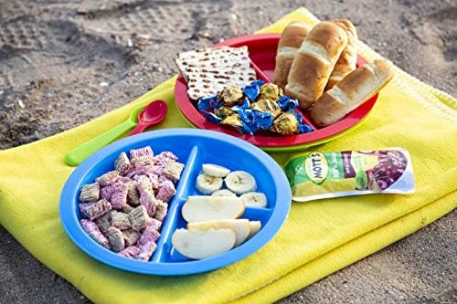 PLASKIDY 3-Compartment Kids Plates Set of 12