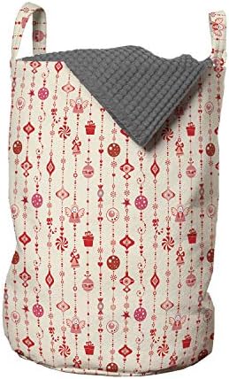 Ambesonne Christmas Laundry Bag with Bauble Bells