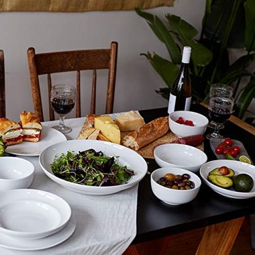 Euro Ceramica Essential Collection Porcelain Serving Bowl Classic White