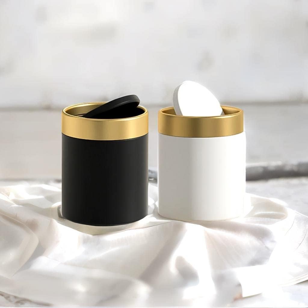 Mini Trash Can with Lid 15L White