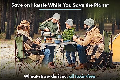 FOODLE 28 Piece Wheat Straw Dinnerware Set