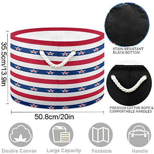 Visesunny Collapsible Laundry Basket with Cotton Handles