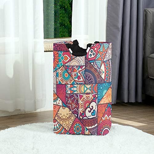 Susiyo Vintage Mandala Laundry Basket Foldable