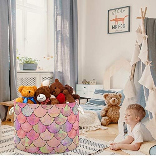 Visesunny Collapsible Basket with Cotton Handles