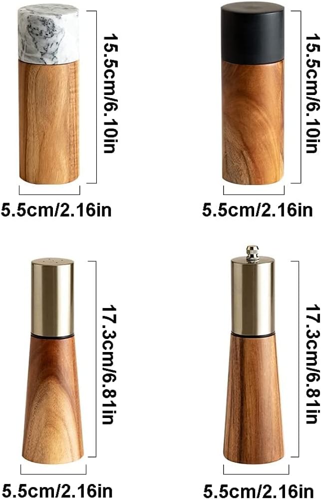 ZAEGO Refillable Pepper Mill Set Solid Wood