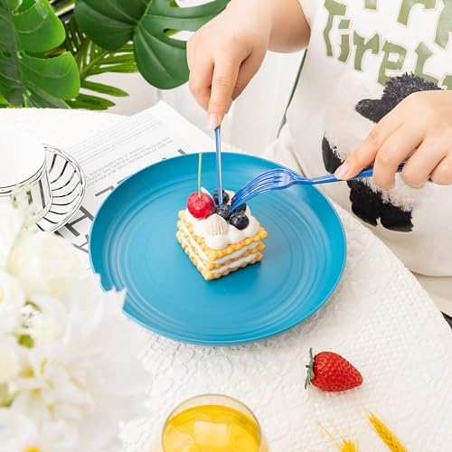 LIYH 20 PCS Wheat Straw Plates - 9 Inch Unbreakable Dinnerware