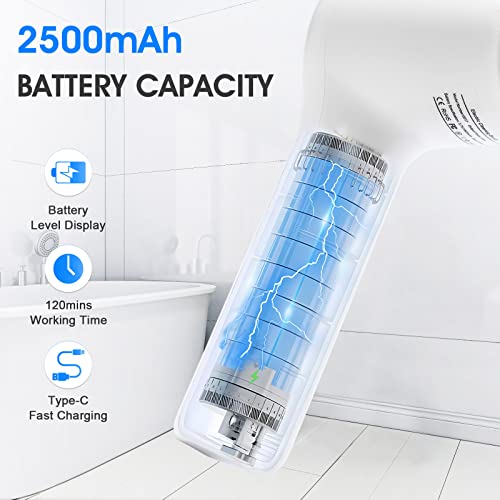 WWOAA Electric Spin Scrubber with Digital Display and 4 Replaceable Heads