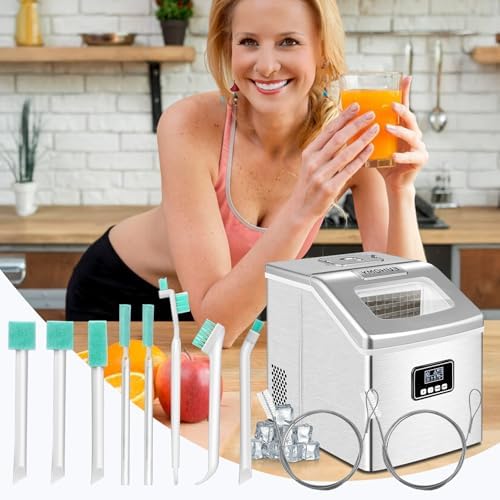 Ice Maker Cleaner Set 8pcs Crevice Brushes 2pcs Drain Pipe Brush