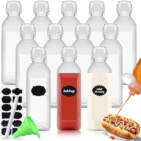 Ziliny 12 Pcs Condiment Squeeze Bottles with Lids 1