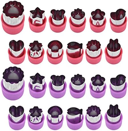 Baoblaze Set of 12 Assorted Cookie and Fruit Cutters Purple