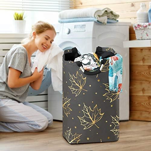 Susiyo Gold Falling Leaves Laundry Basket Foldable