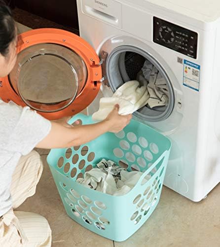 Basicwise Flexible Plastic Laundry Basket Holder Set of 3 Green