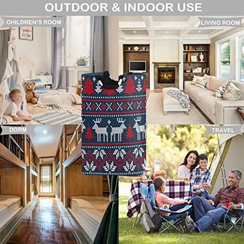 visesunny Foldable Laundry Basket Reindeer Pattern