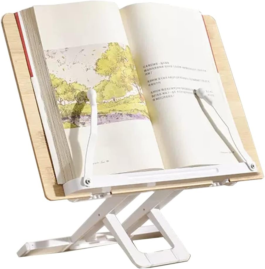 Adjustable Height Wooden Floor Stand for Books Laptops
