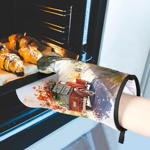 Eativisa Flower Truck Road Oven Mitt Set
