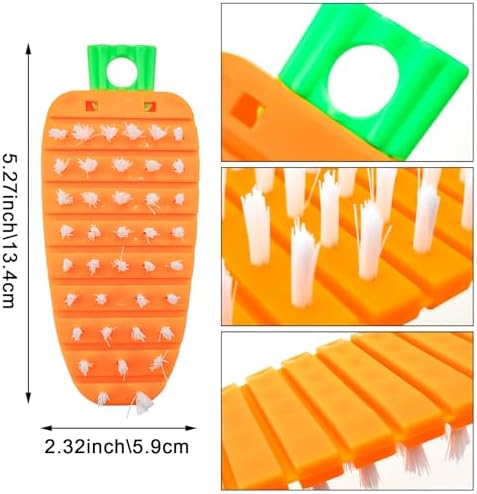 4 Pack Vegetable Brush Set with Bendable Segments and Fruit Peeler
