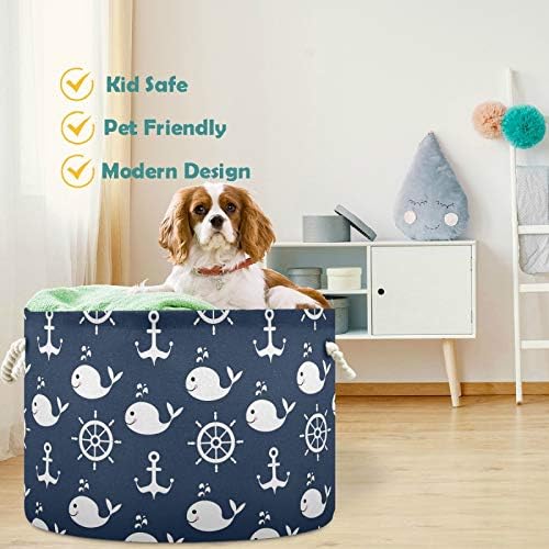 Visesunny Collapsible Laundry Basket with Cotton Handles 1