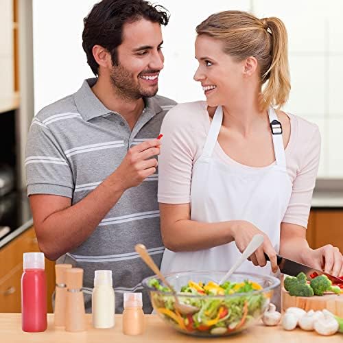 RAMFIYN 5-Nozzle Condiment Squeeze Bottles - 6pcs 10oz Set with Leakproof Lids