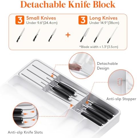 Lifewit Expandable Flatware Organizer for Kitchen Drawers
