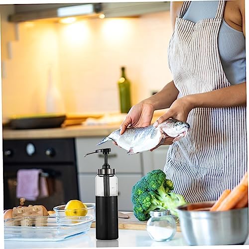 500ml Glass Stainless Steel Squeeze Sauce Bottle