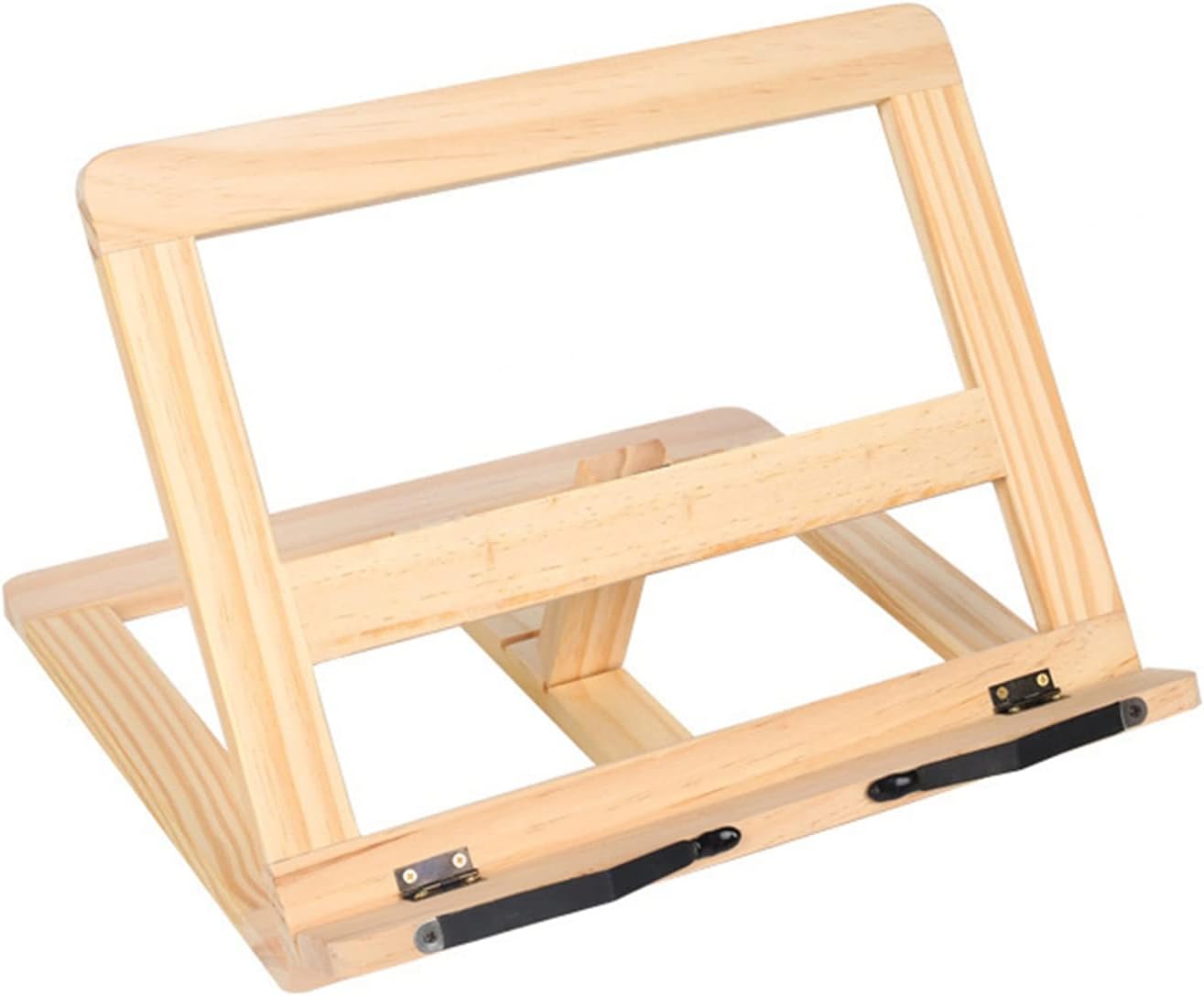 Portable Cookbook Stand with 2 Flip-Up Page Holders - Natural
