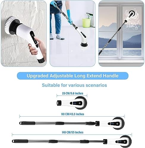 axGear Cordless Electric Spin Scrubber with 7 Brush Heads