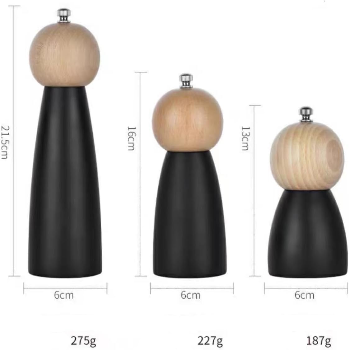 Wooden Salt and Pepper Mill Set 2 Pieces 1